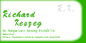 richard keszeg business card